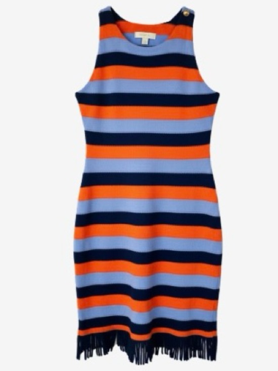 Tory Burch Dresses & Skirts - 🛍️ Tory Burch Striped Knit Tank Dress in Coral, Light Blue & Navy. Size Medium.